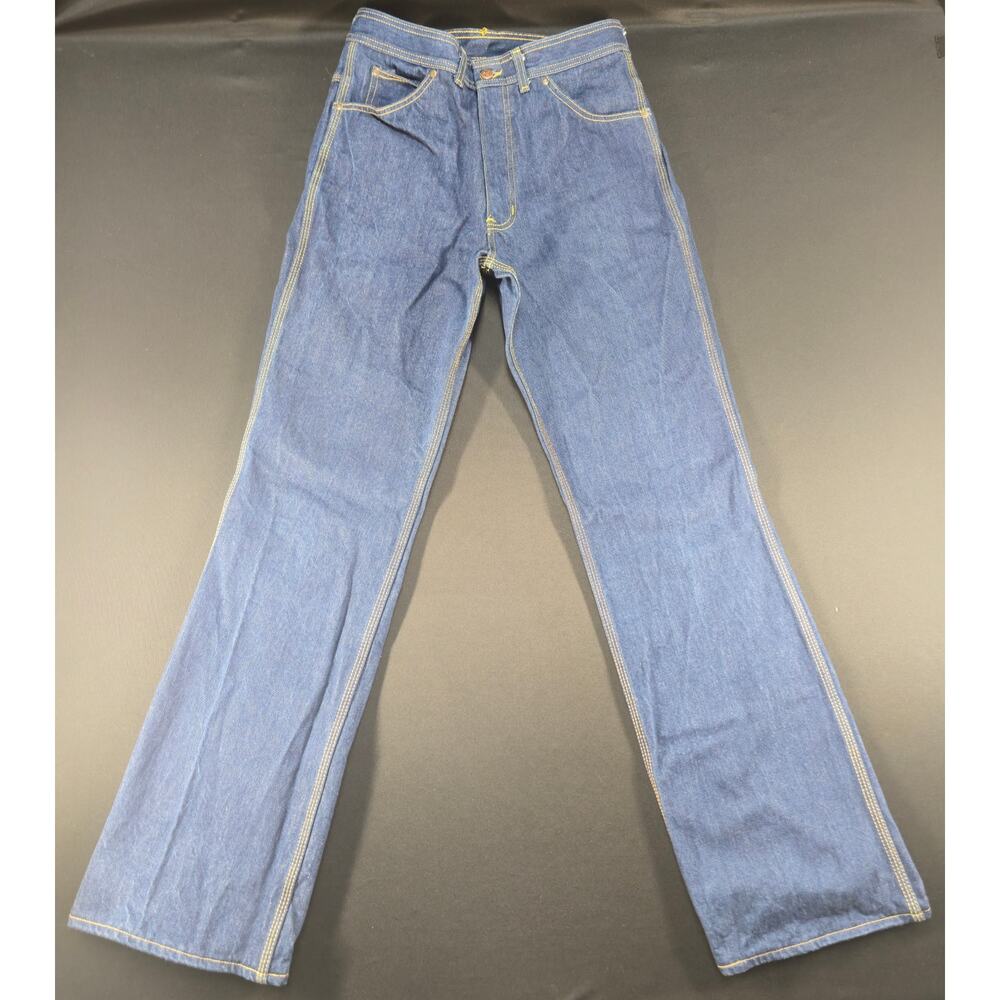 Vintage Hash Jeans Dark Wash Flare Leg Denim Star Pocket High Rise Trousers 27 - Picture 2 of 16